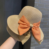 草编渔夫帽女春夏季 显脸小太阳帽大帽檐遮阳帽子防晒海边沙滩草帽