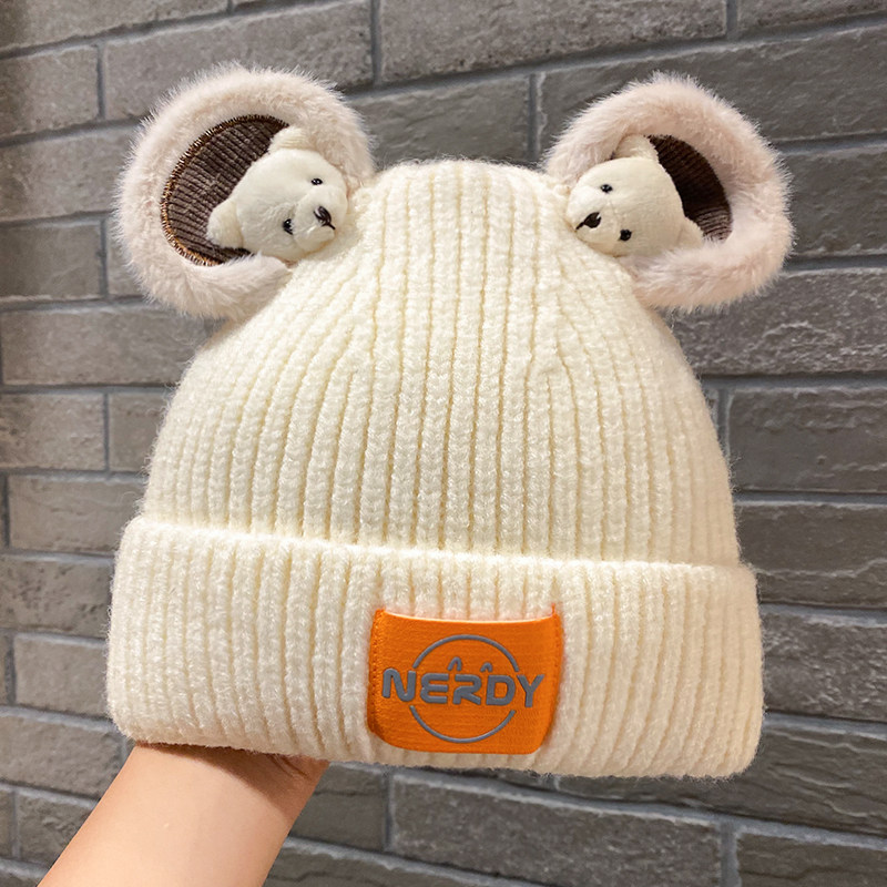 小熊毛线帽女冬季日系甜美可爱耳朵针织帽加厚保暖套头帽网红冷帽,服饰配件/皮带/帽子/围巾,帽子,淘宝优惠券,粉丝福利购,淘宝优惠卷