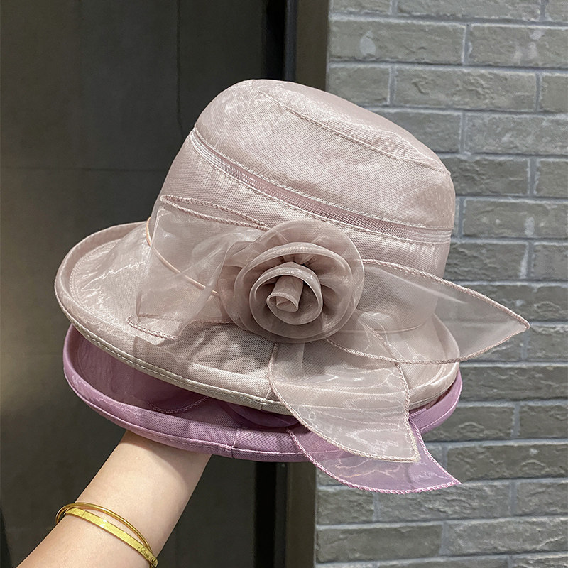 帽子女春夏薄款网纱妈妈帽优雅复古花朵渔夫帽出游度假防晒太阳帽,服饰配件/皮带/帽子/围巾,帽子,淘宝优惠券,粉丝福利购,淘宝优惠卷