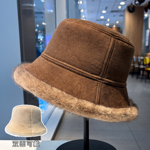 帽子女秋冬季新款保暖加绒渔夫帽
