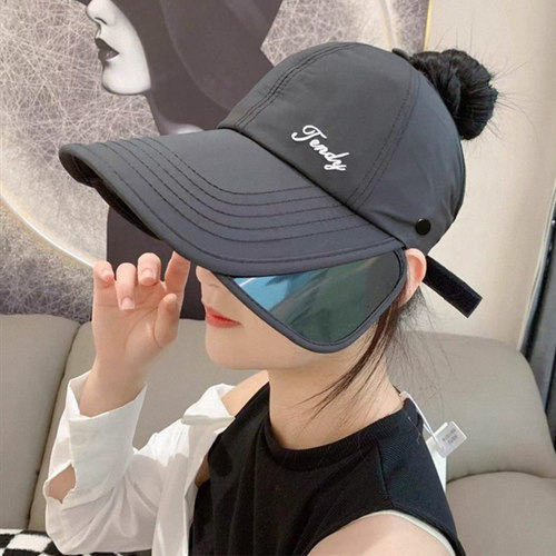 可伸缩帽檐棒球帽户外夏防晒遮脸