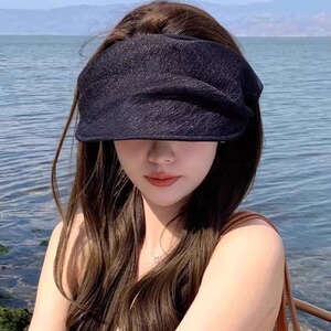 帽子女显脸小夏季网纱防晒帽户外防紫外线遮阳时尚百搭发箍空顶帽