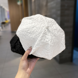 花朵贝雷帽女春秋新款文艺气质显脸小画家帽薄款原创设计蓓蕾帽子