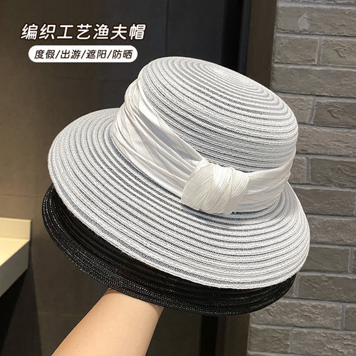 网纱渔夫帽女款春夏大檐防晒遮脸