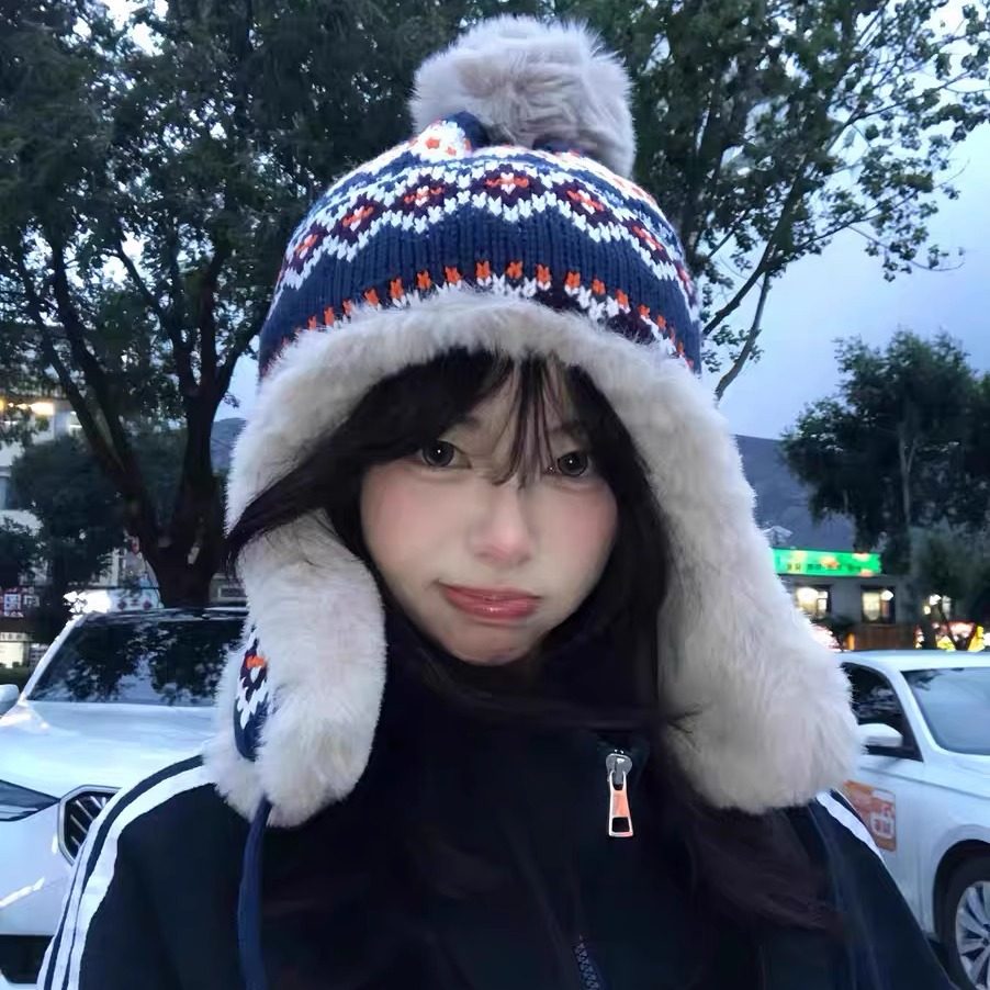 费尔岛风针织帽子女冬加绒加厚保暖毛线帽户外骑车防寒护耳雷锋帽,服饰配件/皮带/帽子/围巾,帽子,淘宝优惠券,粉丝福利购,淘宝优惠卷