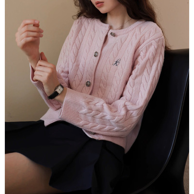 SUPERSCAPE素舶 口碑经典款 澳洲美利奴羊毛 绞花小个子针织开衫