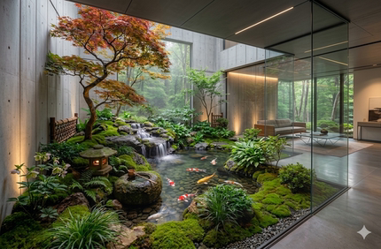 成都山语造园 生态溪流鱼池 自然山水景观花园 生态鱼池 设计施工
