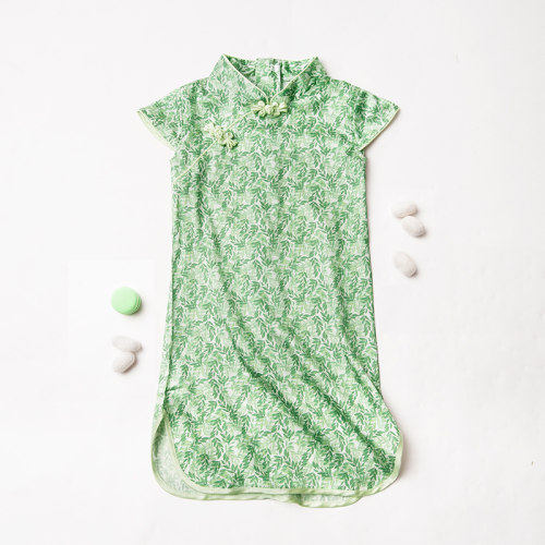 女童真丝旗袍蚕丝连衣裙唐装汉服