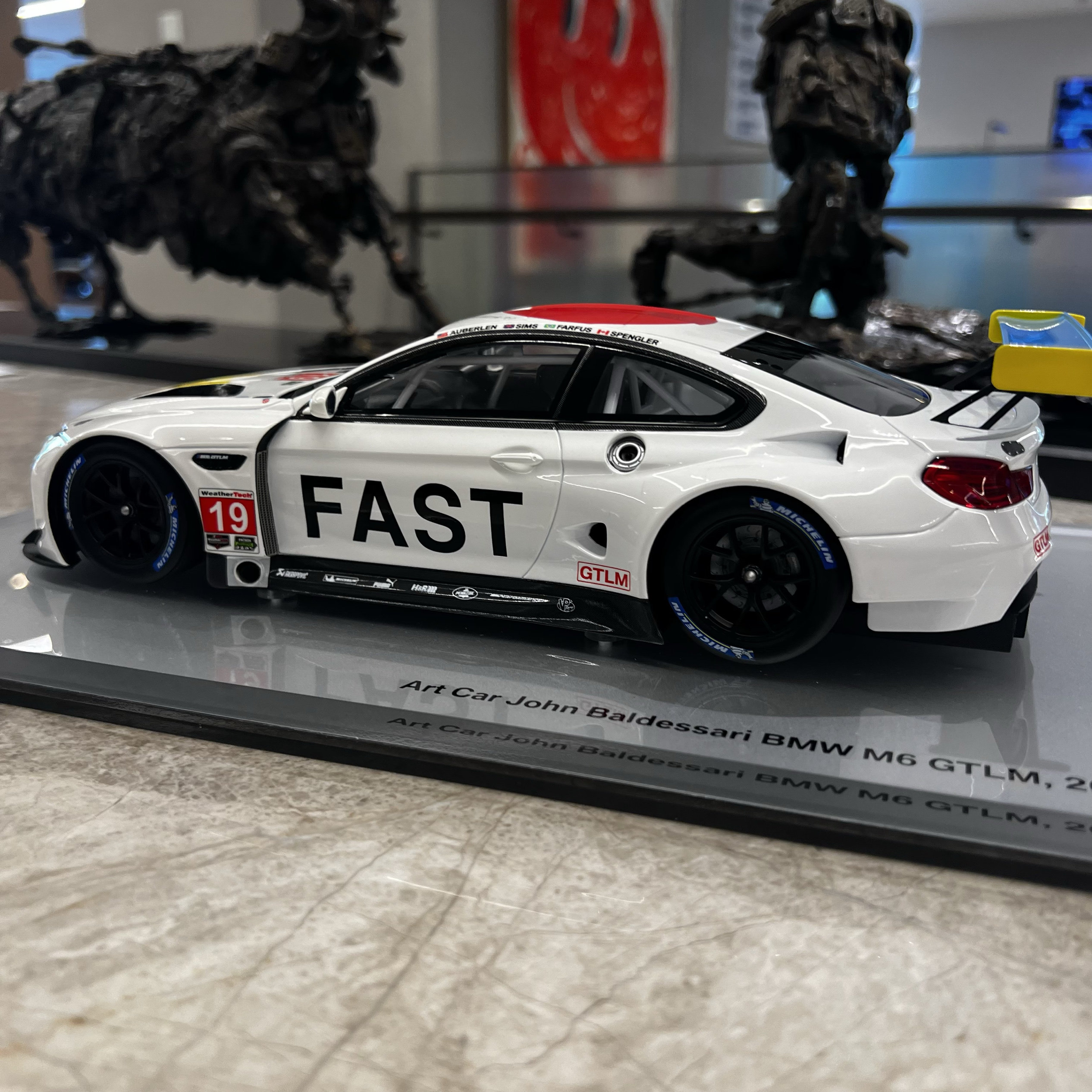 1:18宝马bmw m6 gtlm 2016赛车模型拉力赛车艺术车模art car john