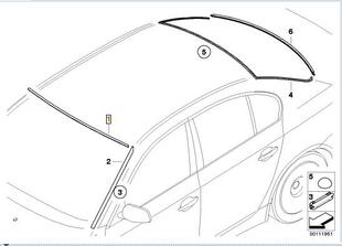 530 宝马5系原厂配件E60 523 520 BMW前后风挡玻璃盖板密封条 LCI