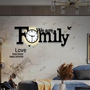 2Family个性 饰时钟 创意亚克力钟北欧表挂钟客厅现代简约家居装