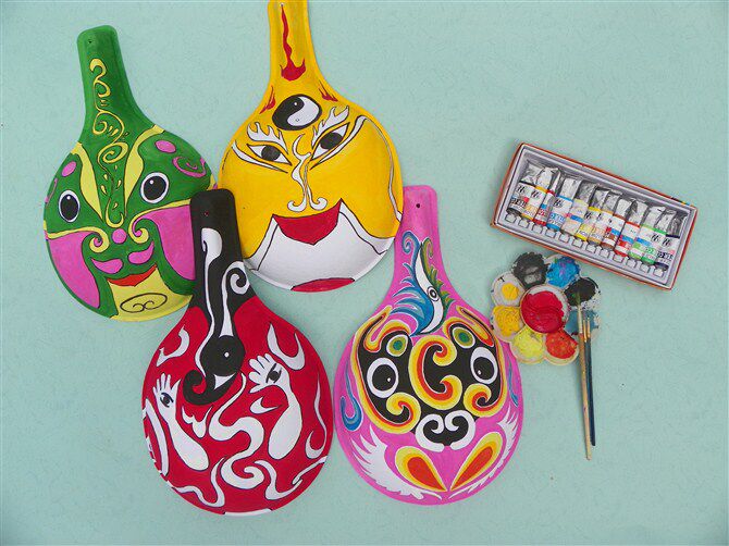 白色加厚环保纸浆面具马勺  diy创意美术材料 彩绘 水瓢