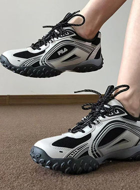 韩素希同款FILA斐乐2025秋冬女鞋芭蕾风运动老爹鞋男德训鞋卵石鞋