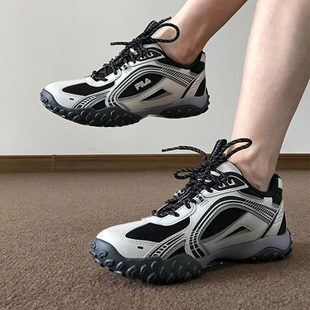 韩素希同款FILA斐乐2025秋冬女鞋芭蕾风运动老爹鞋男德训鞋卵石鞋