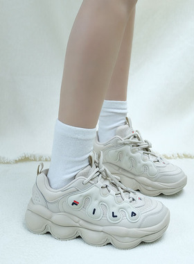 FILA 斐乐面包豌豆鞋女鞋老爹鞋运动鞋男2025秋冬季新款休闲鞋