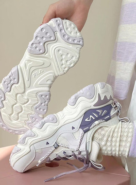 FILA 斐乐女鞋猫爪鞋5代老爹鞋运动鞋男款2025秋冬新款鞋子休闲鞋