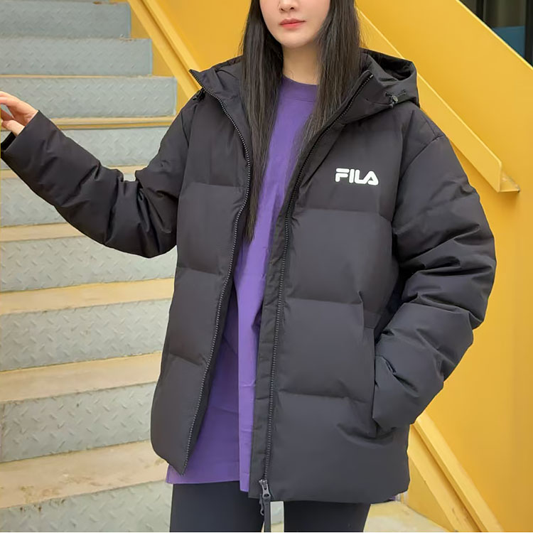FILA RGB羽绒服斐乐情侣厚外套女2025新款运动保暖防风男户外