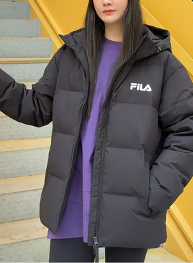 FILA RGB羽绒服斐乐情侣厚外套女2025新款运动保暖防风男户外