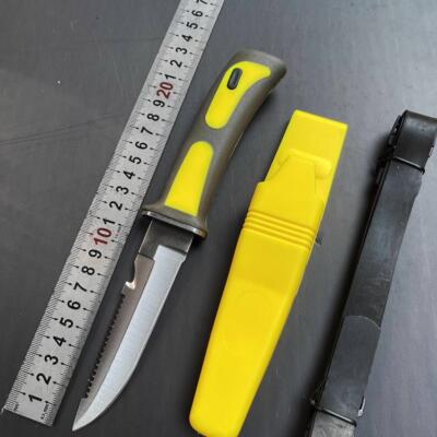 水域救援刀水下工具不锈钢潜水刀消防逃救生渔猎绑腿割线器绑腿刀