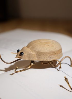 竹子制作七星飘虫昆虫小摆件