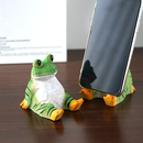 饰品摆件 手机支架手工木雕悠闲青蛙动物卡通木头治愈系桌上实用装