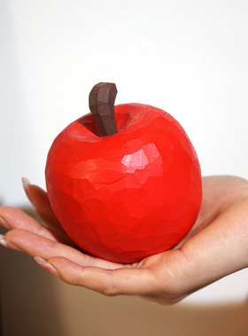 【送平安】手工木雕红苹果小摆件