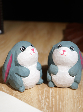 彼得兔手工木雕小摆件