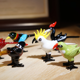 小鸟王国|手工玻璃小摆件琉璃鹦鹉鸟类卡通可爱桌面装饰工艺品