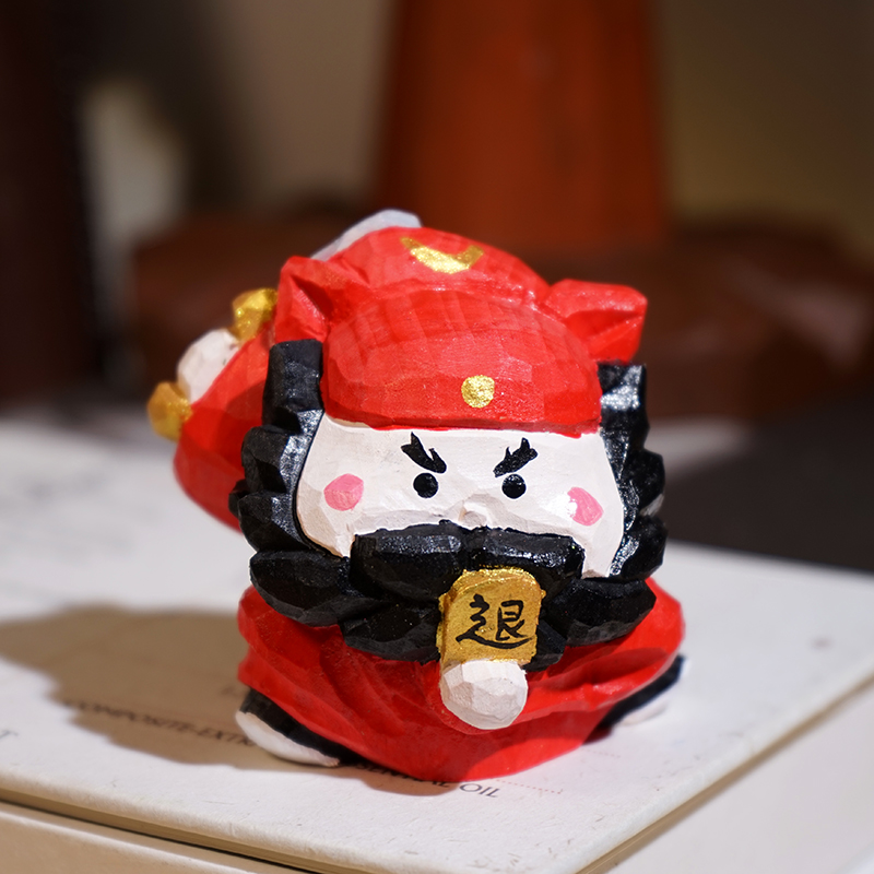 “哒!小人退退退”钟馗手工木雕