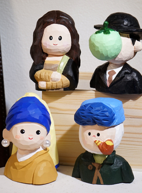 世界名画手工木雕小摆件