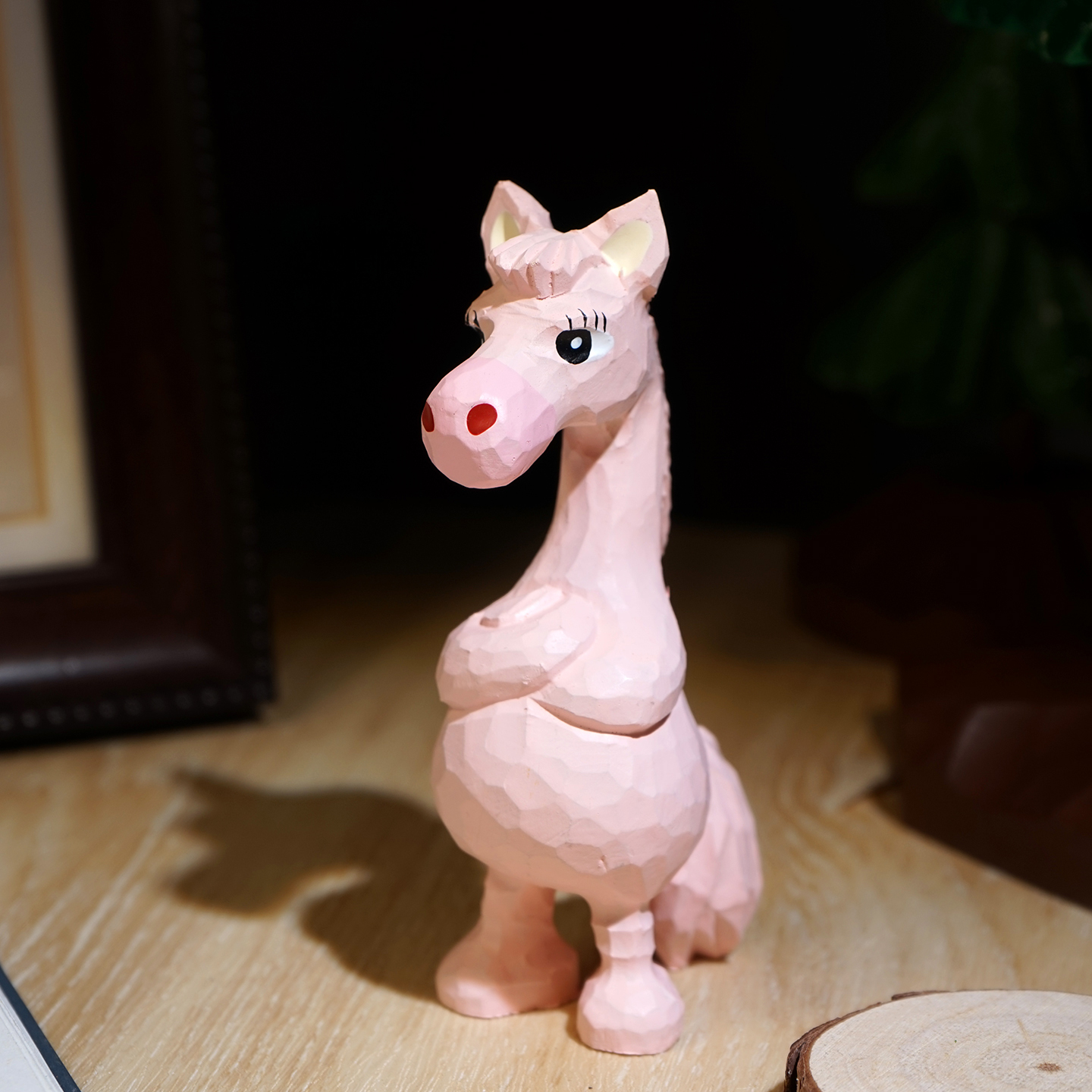 “霸气与温柔并存”手工木雕马小摆件工位电脑桌面创意女同事礼物