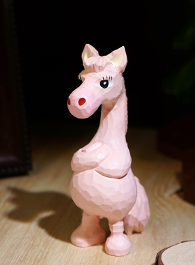 “霸气与温柔并存”手工木雕马小摆件工位电脑桌面创意女同事礼物