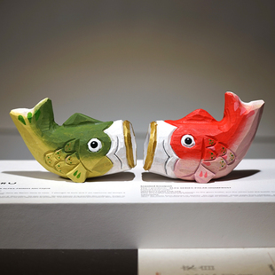 【年年有鱼】锦鲤手工木雕小摆件可爱家居桌面装饰品喜庆新年礼物
