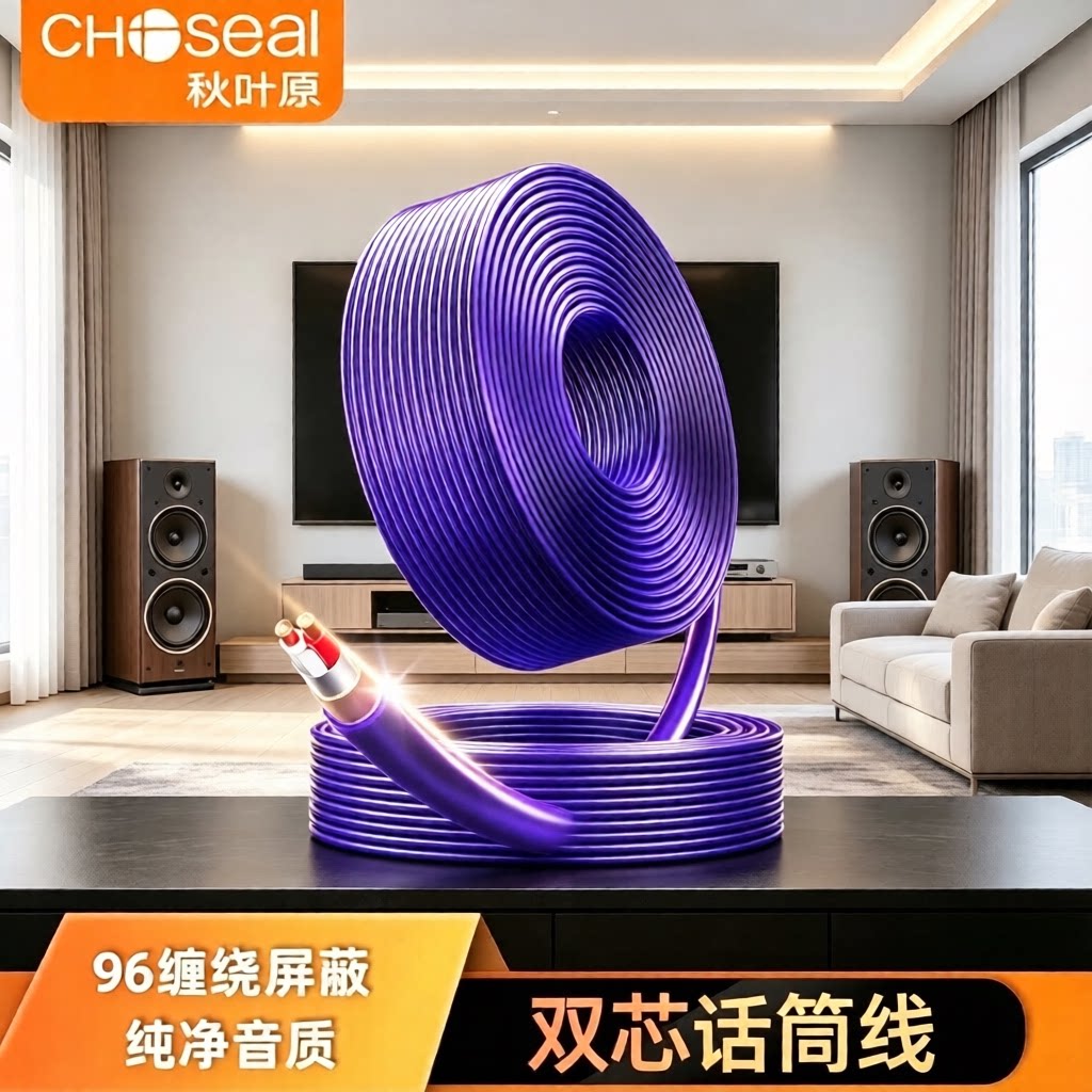 秋叶原QS6301麦克风话筒卡农音频双芯咪线话筒线麦克风导线卡侬线