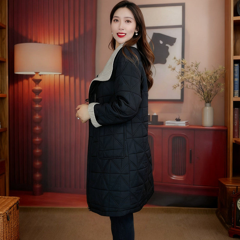棉衣棉服女冬季2025新款爆款修身显瘦时尚加厚保暖中长款棉衣外套