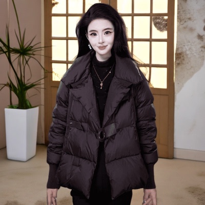 冬季新款高奢爆款洋气减龄时尚百搭显瘦加厚保暖白鸭绒羽绒服外套