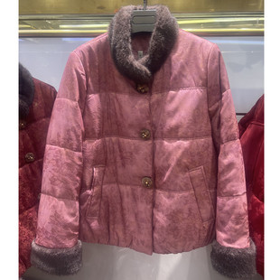 新中式国风绵羊毛羽绒棉服冬季女款2025新款唐装高端品牌毛领外套