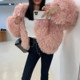 洋气时尚 韩国东大门2024冬装 新款 减龄仿皮草蓬松毛茸茸毛毛外套女