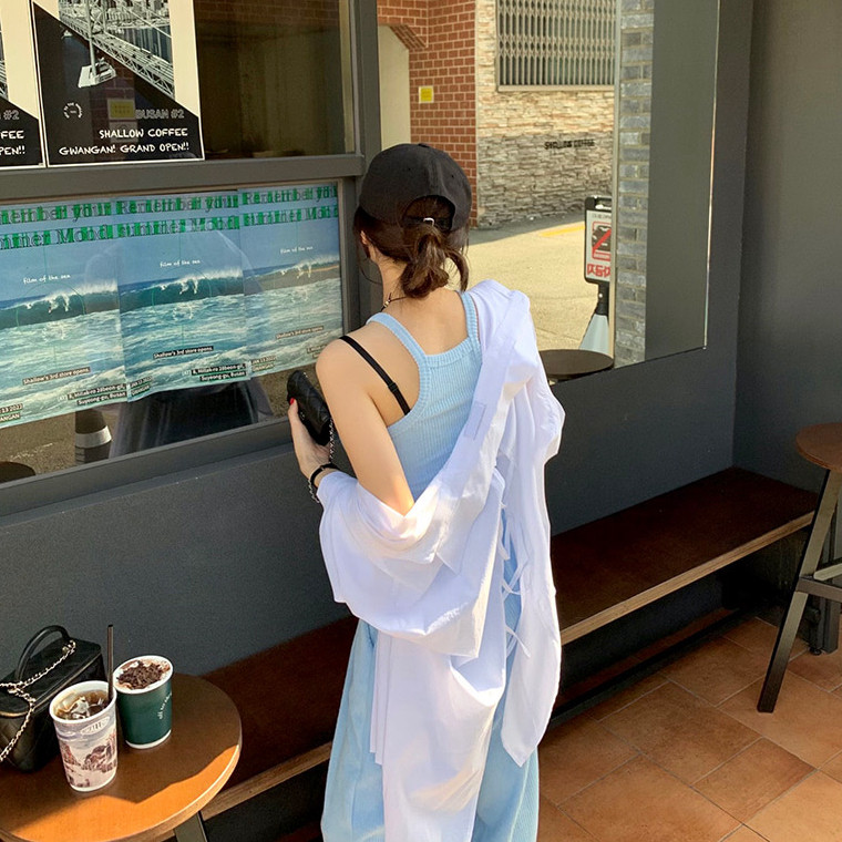 韩国东大门2023夏装新款长袖衬衫女小个子设计感薄款宽松防晒衬衣