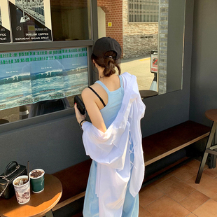 韩国东大门2023夏装新款长袖衬衫女小个子设计感薄款宽松防晒衬衣