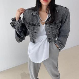 韩国东大门2025春装新款复古水洗短款牛仔外套女宽松百搭夹克上衣