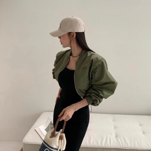 韩国东大门2025秋装新款宽松显瘦立领短款工装短外套bf风棒球服女