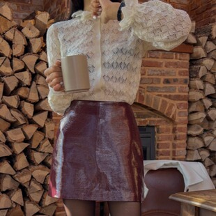 韩国东大门2025秋冬时尚拉链后腰显瘦仿皮包臀半身裙A字短裙女