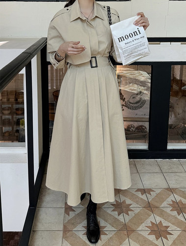 韩国风衣式连衣裙大衣