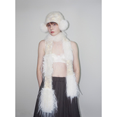 九伍公园 原创设计可拆卸毛球毛毛针织毛多巴胺毛毛围巾