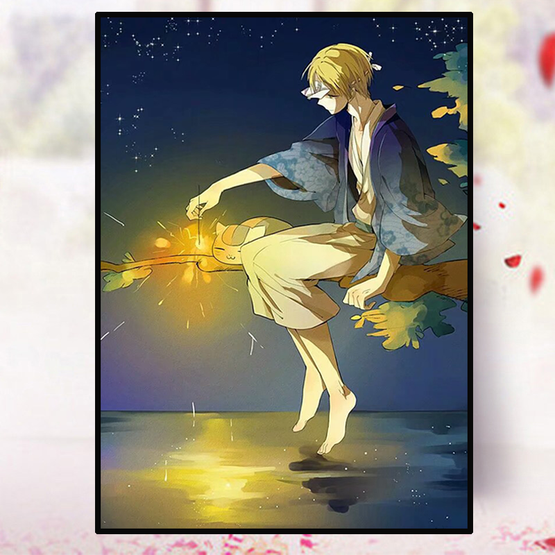 日式卡通动漫夏目友人帐钻石画小幅5d手工点贴十字绣儿童卧室客厅