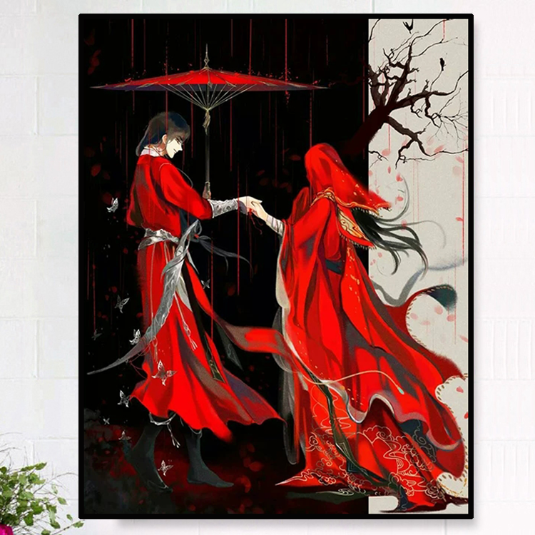 卡通动漫天官赐福钻石画十字绣婚礼小幅结婚满钻石绣儿童卧室客厅