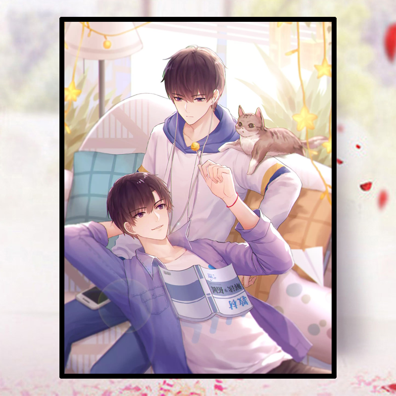 卡通动漫伪装学渣钻石画满钻十字绣diy贴钻石绣情侣礼物手工简约