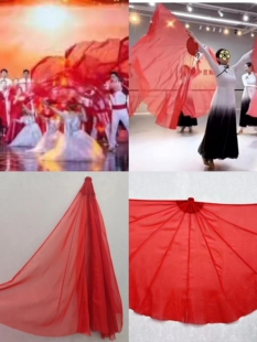 春潮颂开场歌伴舞手持软骨道具扇晚同款仿真丝2米大型彩色扇道具