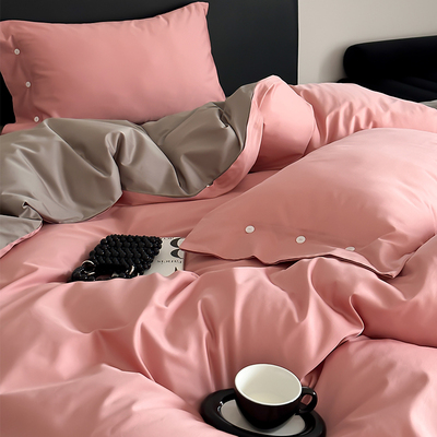 四件套全棉纯棉2025新款100S纯色床上用品床单被套南通家纺轻奢风